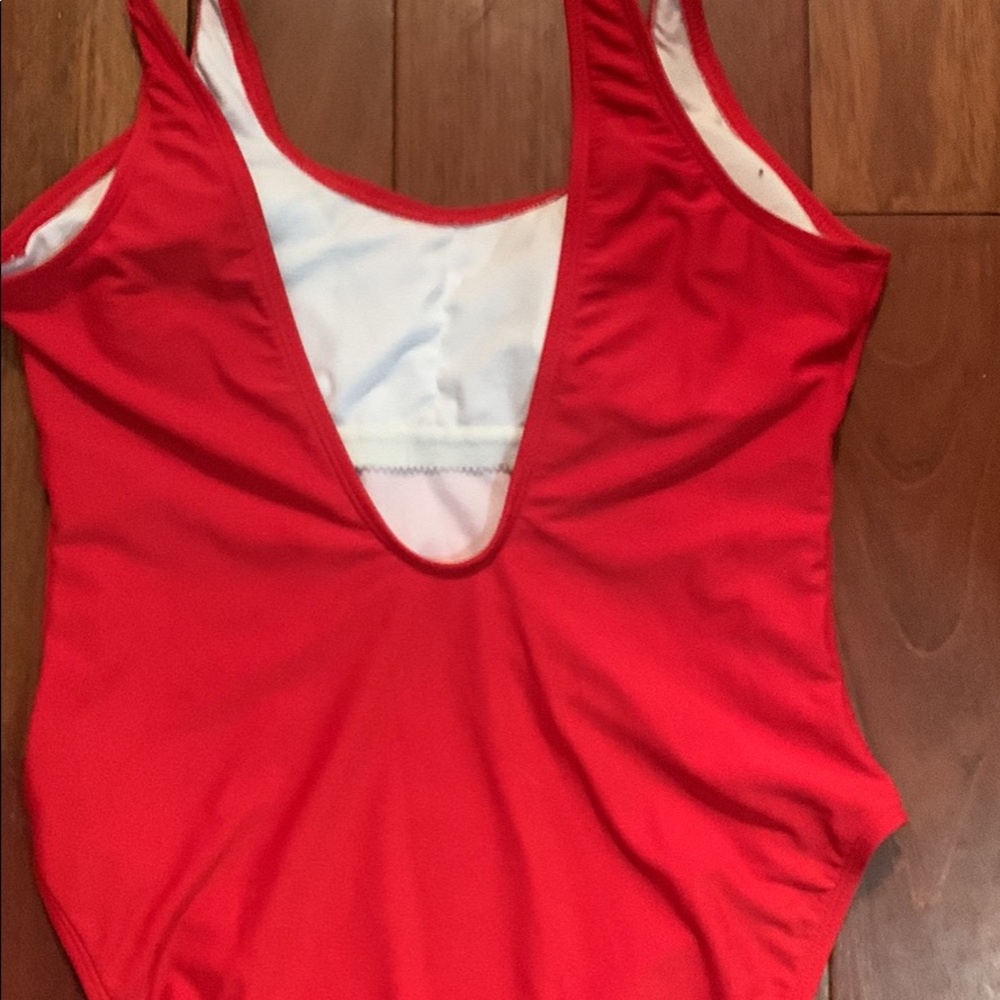 Size large canada logo bathing suit in red